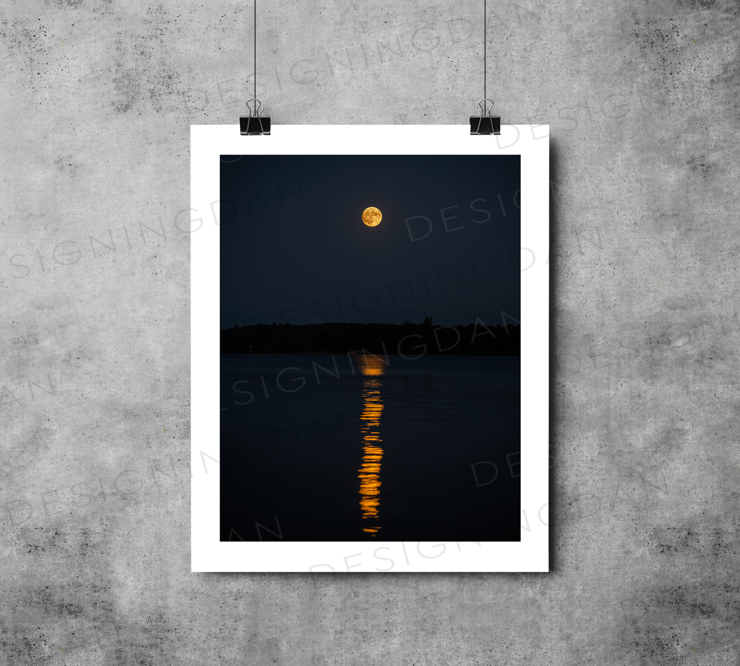 "Full Moon on Lake"